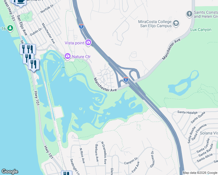map of restaurants, bars, coffee shops, grocery stores, and more near 2959 Cape Sebastian Place in Encinitas
