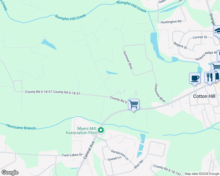 map of restaurants, bars, coffee shops, grocery stores, and more near 154 East Highland Drive in Summerville