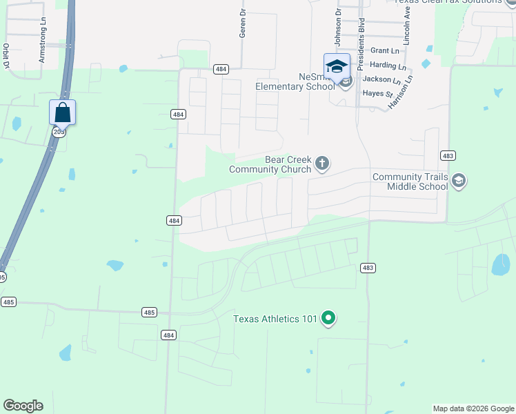 map of restaurants, bars, coffee shops, grocery stores, and more near 767 Camden Drive in Lavon