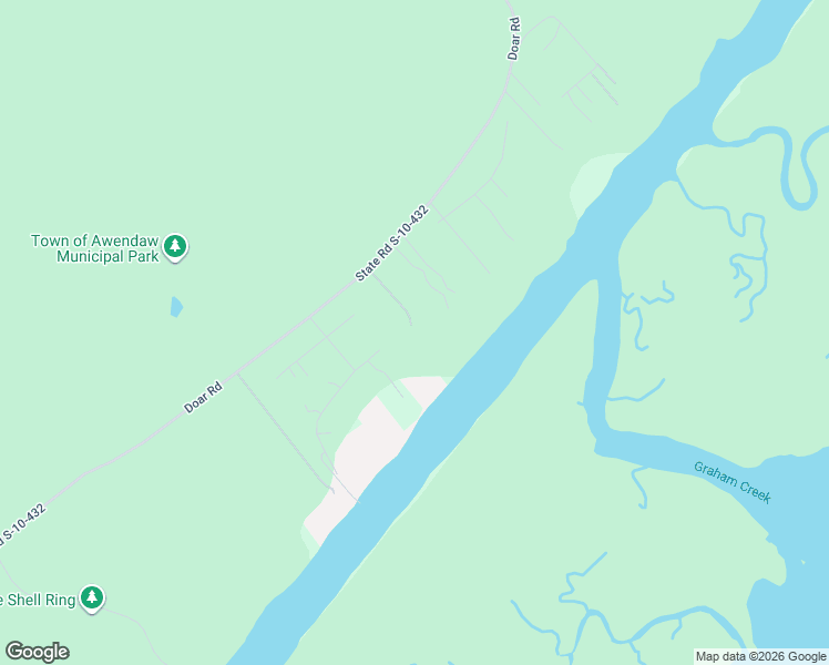 map of restaurants, bars, coffee shops, grocery stores, and more near 7955 Doar Road in Awendaw