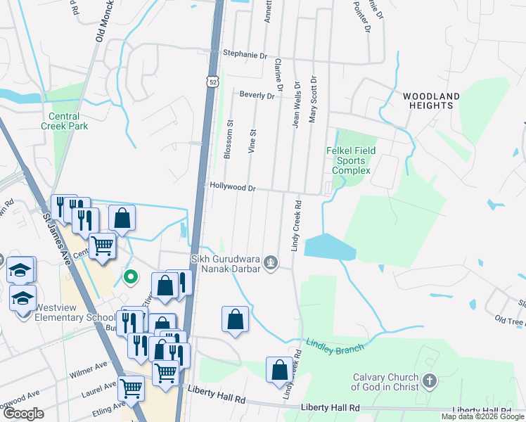 map of restaurants, bars, coffee shops, grocery stores, and more near 134 Clarine Drive in Goose Creek
