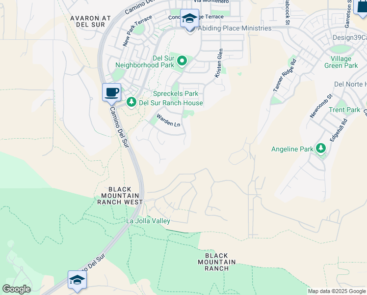 map of restaurants, bars, coffee shops, grocery stores, and more near 15614 South Chevy Chase in San Diego