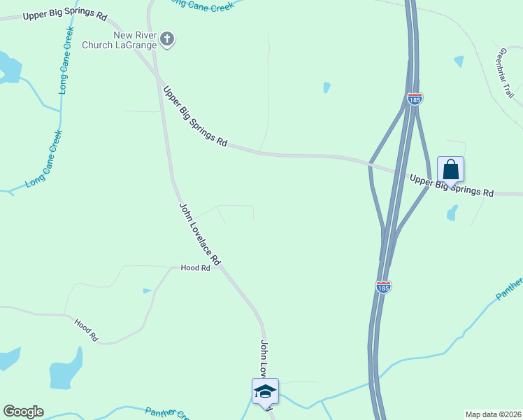 map of restaurants, bars, coffee shops, grocery stores, and more near 121 Wexford Drive in LaGrange