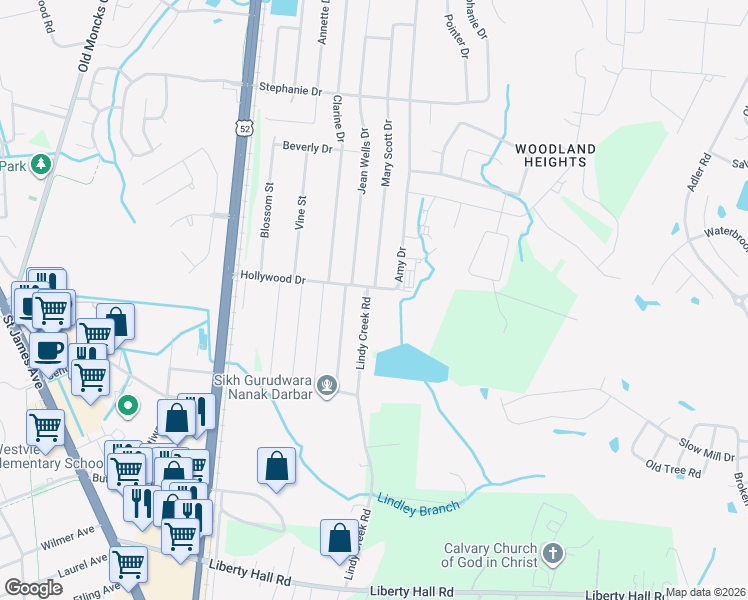 map of restaurants, bars, coffee shops, grocery stores, and more near 231 Lindy Creek Road in Goose Creek