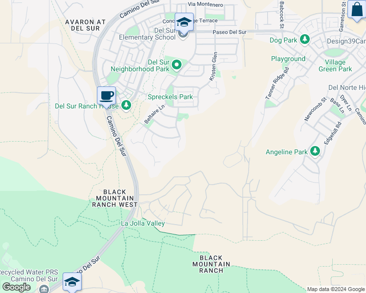 map of restaurants, bars, coffee shops, grocery stores, and more near 15617 South Chevy Chase in San Diego