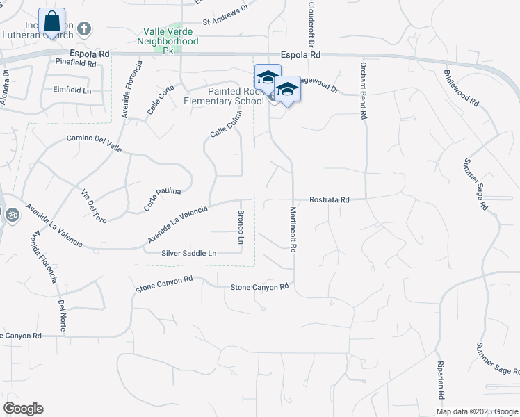 map of restaurants, bars, coffee shops, grocery stores, and more near 16462 Martincoit Road in Poway