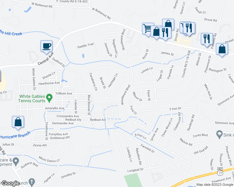 map of restaurants, bars, coffee shops, grocery stores, and more near 122 Canaberry Circle in Summerville