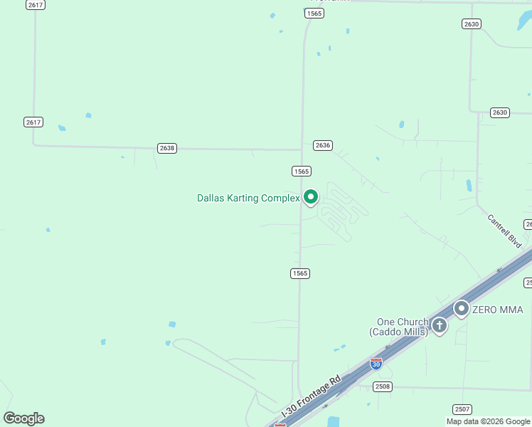 map of restaurants, bars, coffee shops, grocery stores, and more near 5044 Farm to Market Road 1565 in Caddo Mills