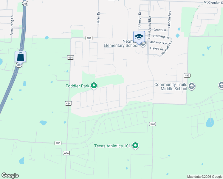 map of restaurants, bars, coffee shops, grocery stores, and more near 565 Mustang Court in Lavon