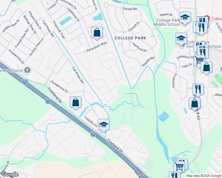 map of restaurants, bars, coffee shops, grocery stores, and more near 1415 Hermitage Lane in Ladson