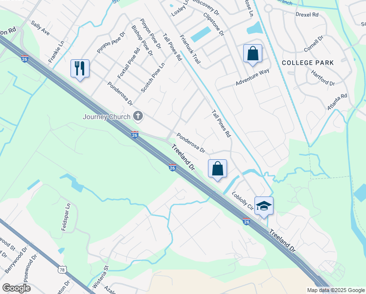 map of restaurants, bars, coffee shops, grocery stores, and more near 106 Growden Lane in Ladson