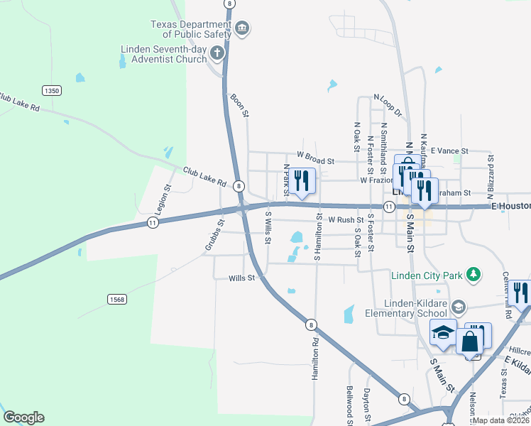 map of restaurants, bars, coffee shops, grocery stores, and more near 100 North Washington Street in Linden