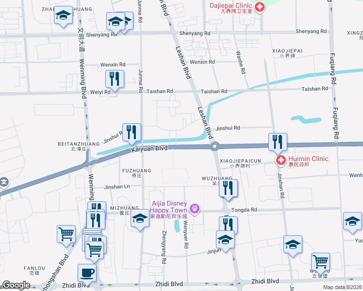 map of restaurants, bars, coffee shops, grocery stores, and more near in Zhumadian