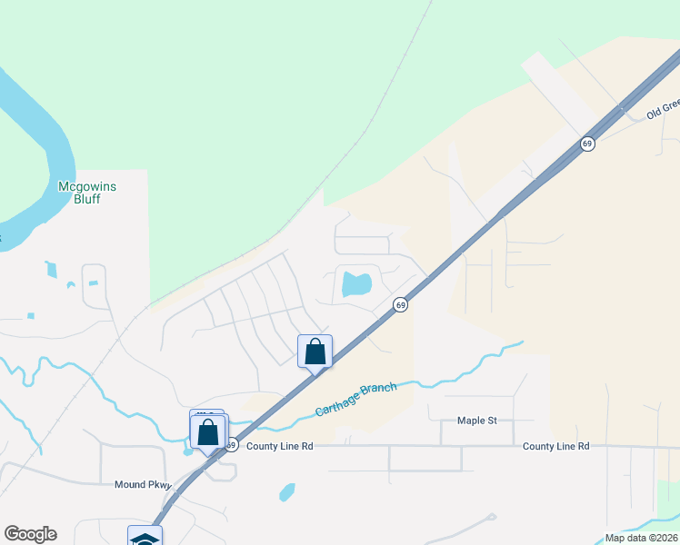 map of restaurants, bars, coffee shops, grocery stores, and more near 12340 South Pointe Drive in Moundville