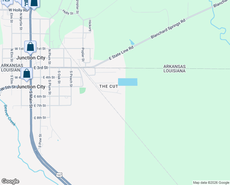 map of restaurants, bars, coffee shops, grocery stores, and more near 700-726 East 6th Street in Junction City