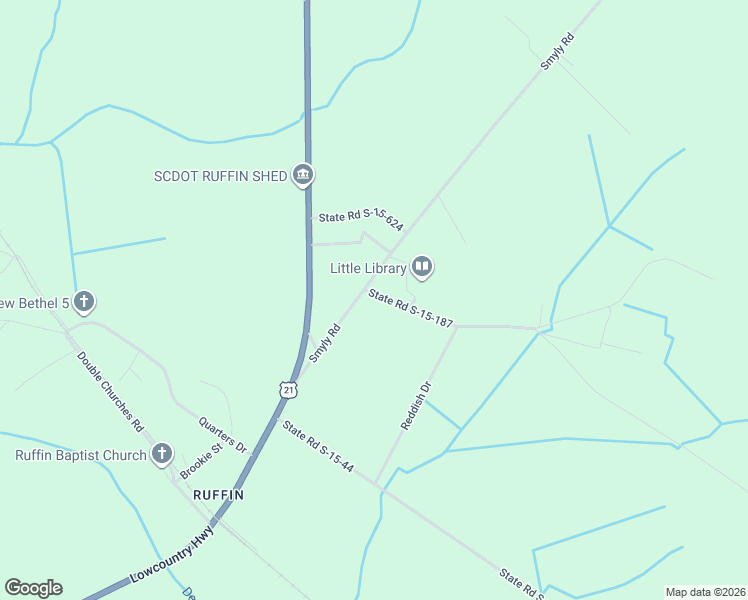map of restaurants, bars, coffee shops, grocery stores, and more near 308 Smyly Road in Colleton County