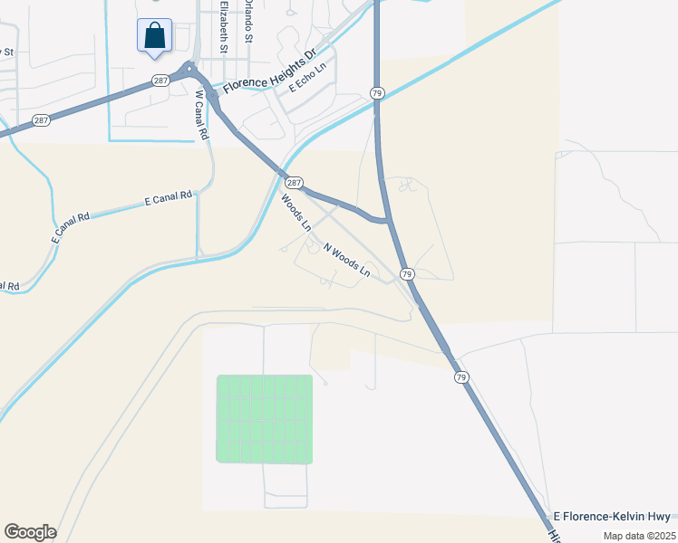 map of restaurants, bars, coffee shops, grocery stores, and more near 17256 East Wallrich Lane in Florence