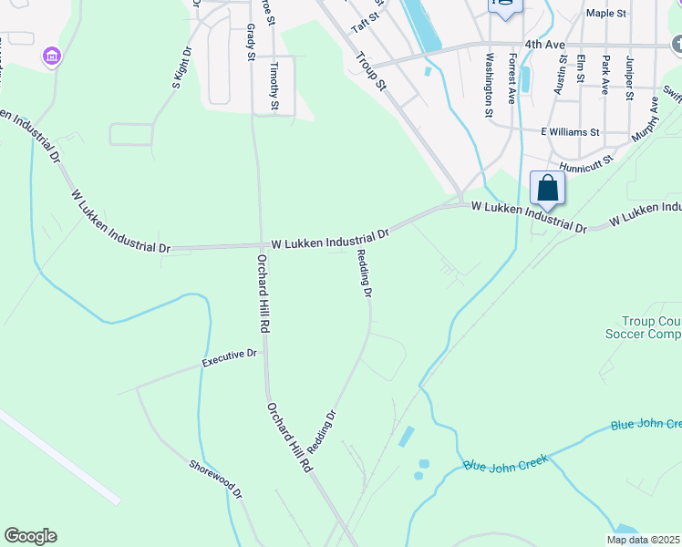 map of restaurants, bars, coffee shops, grocery stores, and more near 1567 West Lukken Industrial Drive in LaGrange