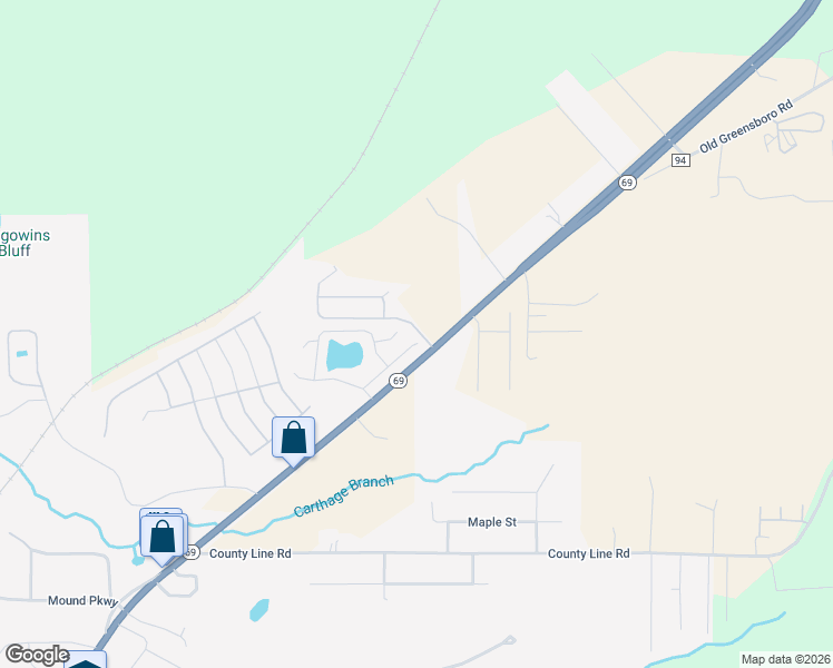 map of restaurants, bars, coffee shops, grocery stores, and more near 16397 Waterbury Drive in Moundville