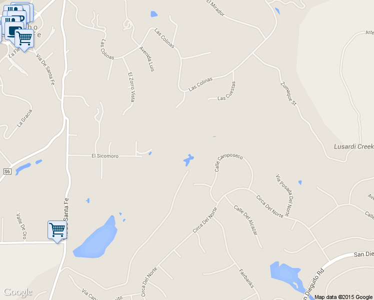 map of restaurants, bars, coffee shops, grocery stores, and more near 5992 Calle Camposeco in Rancho Santa Fe