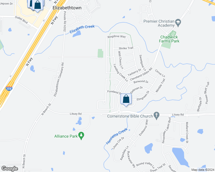 map of restaurants, bars, coffee shops, grocery stores, and more near 15516 Adlong Drive in Roanoke