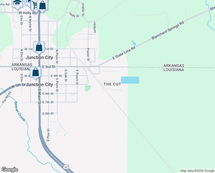 map of restaurants, bars, coffee shops, grocery stores, and more near 700 East 6th Street in Junction City