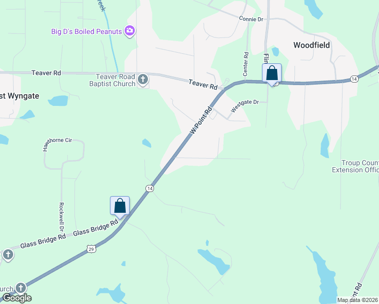 map of restaurants, bars, coffee shops, grocery stores, and more near 59 Martin Drive in LaGrange