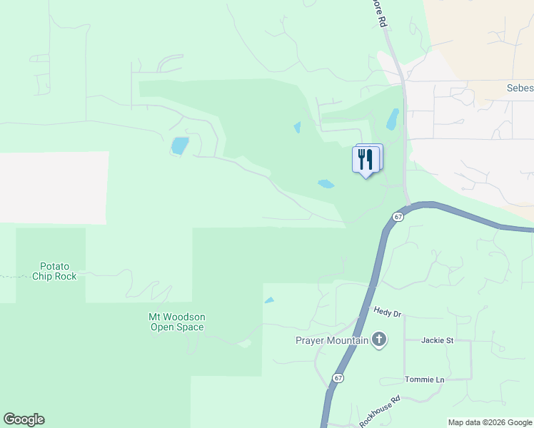 map of restaurants, bars, coffee shops, grocery stores, and more near 17120 Woodson View Lane in Ramona