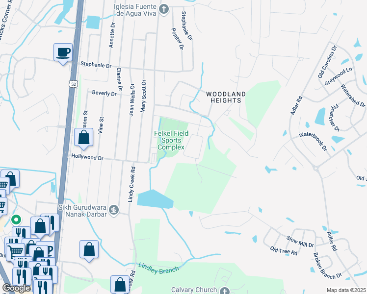 map of restaurants, bars, coffee shops, grocery stores, and more near 142 Red Cedar Drive in Goose Creek