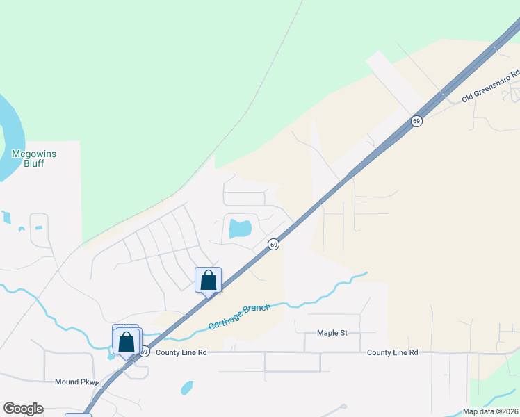 map of restaurants, bars, coffee shops, grocery stores, and more near 12320 South Pointe Drive in Moundville