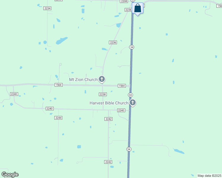 map of restaurants, bars, coffee shops, grocery stores, and more near 195 Farm to Market 1564 in Greenville