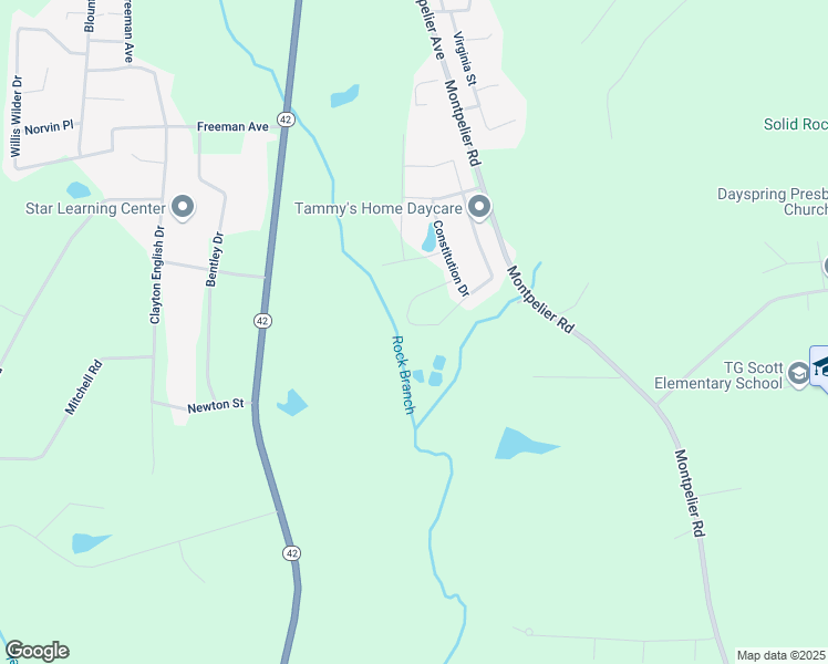 map of restaurants, bars, coffee shops, grocery stores, and more near 243 Presidents Way in Forsyth