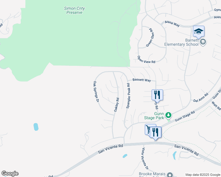 map of restaurants, bars, coffee shops, grocery stores, and more near 23434 Everett Place in Ramona