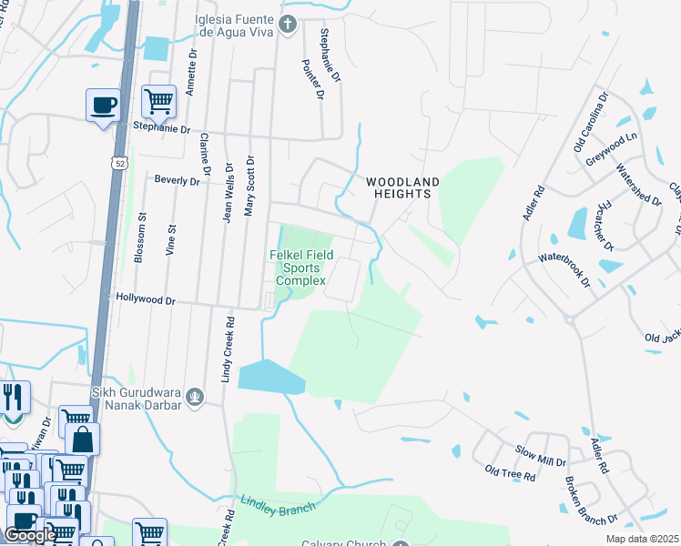 map of restaurants, bars, coffee shops, grocery stores, and more near 142 Red Cedar Drive in Goose Creek