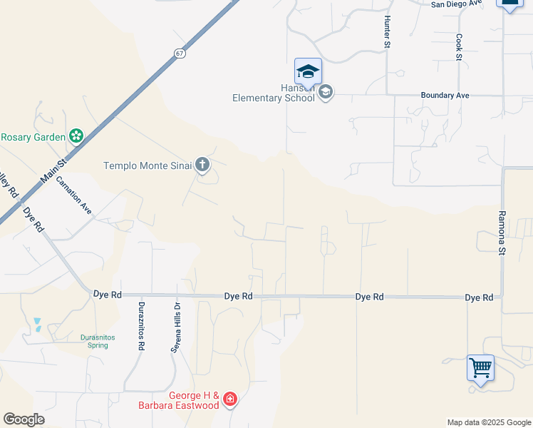map of restaurants, bars, coffee shops, grocery stores, and more near 1997 Equestrian Trail in Ramona