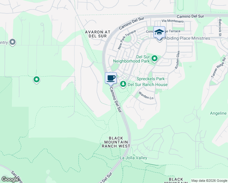 map of restaurants, bars, coffee shops, grocery stores, and more near 30582 Camino Del Sur in San Diego
