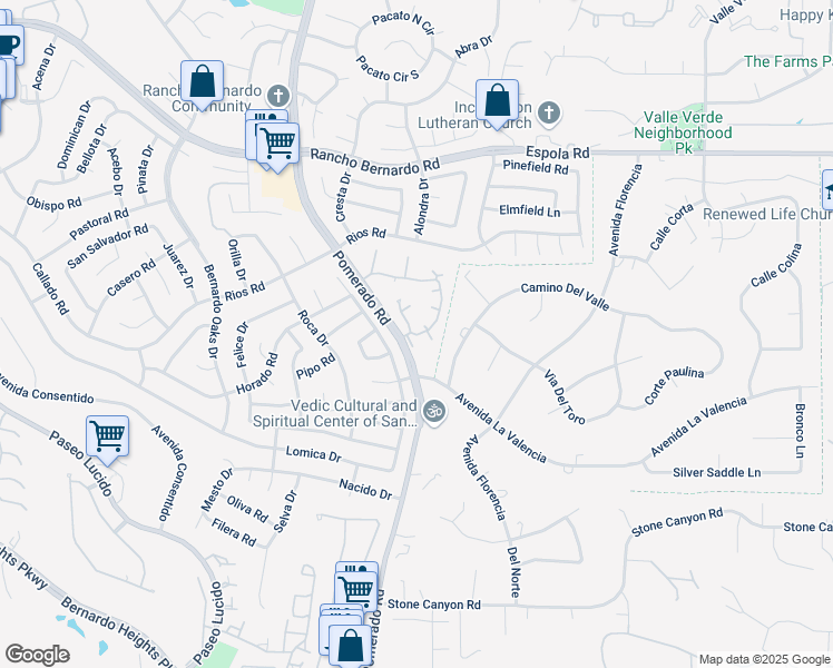 map of restaurants, bars, coffee shops, grocery stores, and more near 12712 Caminito La Torre in San Diego