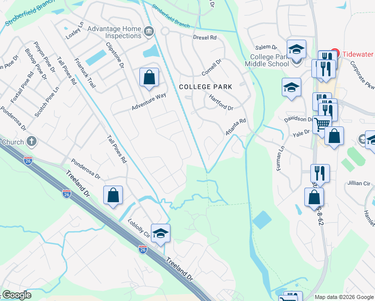 map of restaurants, bars, coffee shops, grocery stores, and more near 4061 Exploration Road in Ladson