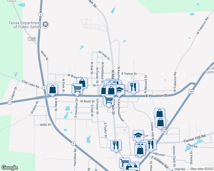 map of restaurants, bars, coffee shops, grocery stores, and more near 312 North Smithland Street in Linden