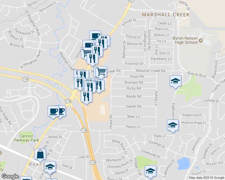 map of restaurants, bars, coffee shops, grocery stores, and more near 301 Richy Road in Roanoke