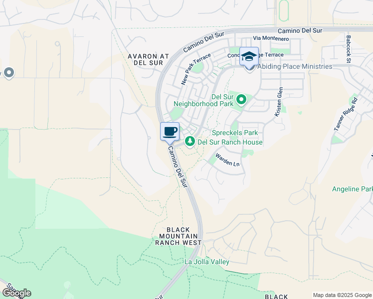 map of restaurants, bars, coffee shops, grocery stores, and more near 15455 Paseo Del Sur in San Diego