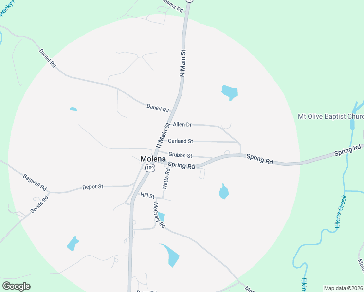 map of restaurants, bars, coffee shops, grocery stores, and more near 71 Garland Street in Molena