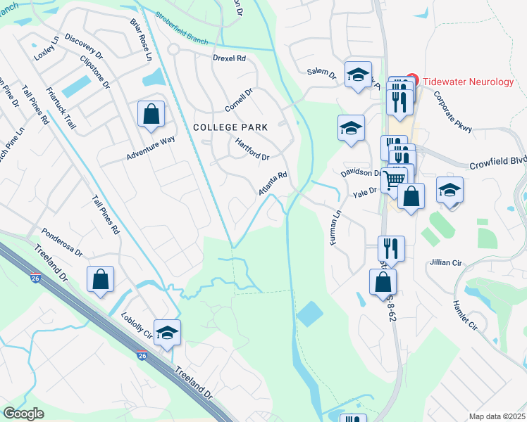 map of restaurants, bars, coffee shops, grocery stores, and more near 422 Village Park Drive in Ladson