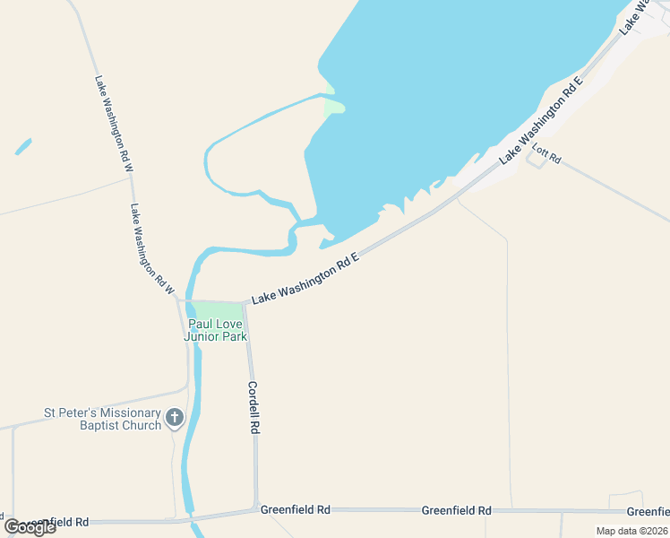 map of restaurants, bars, coffee shops, grocery stores, and more near Lake Washington Road East in Glen Allan