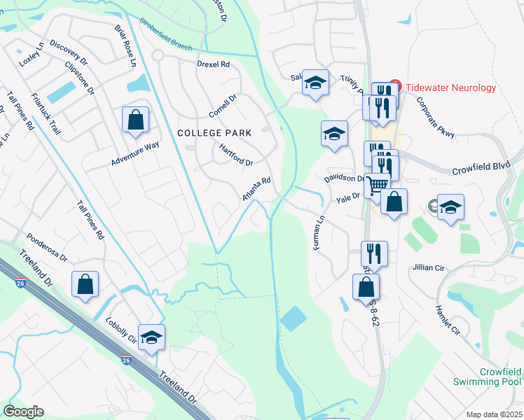 map of restaurants, bars, coffee shops, grocery stores, and more near 422 Village Park Drive in Ladson