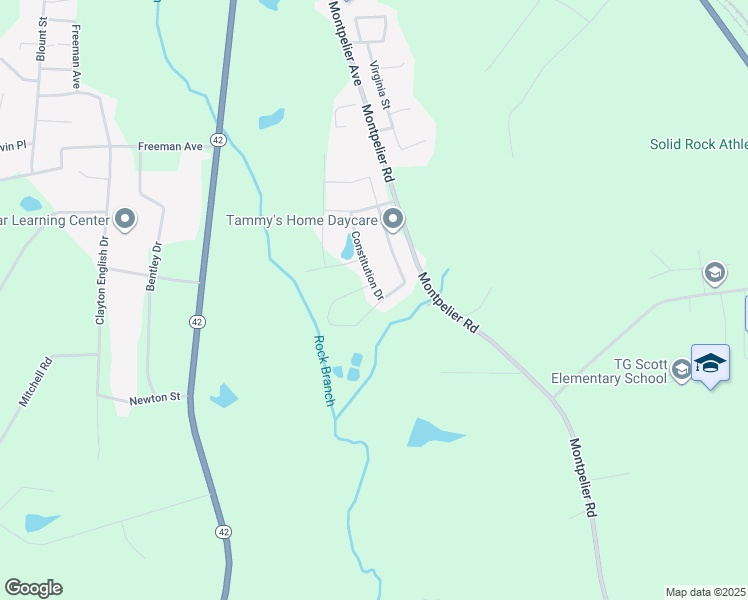 map of restaurants, bars, coffee shops, grocery stores, and more near 218 Presidents Way in Forsyth