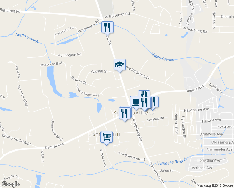map of restaurants, bars, coffee shops, grocery stores, and more near 106 Mayrant Street in Summerville