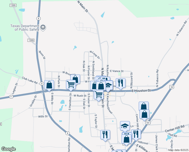 map of restaurants, bars, coffee shops, grocery stores, and more near 312 North Smithland Street in Linden