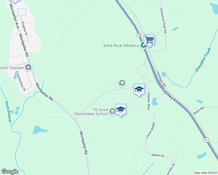 map of restaurants, bars, coffee shops, grocery stores, and more near Thornton Road in Forsyth