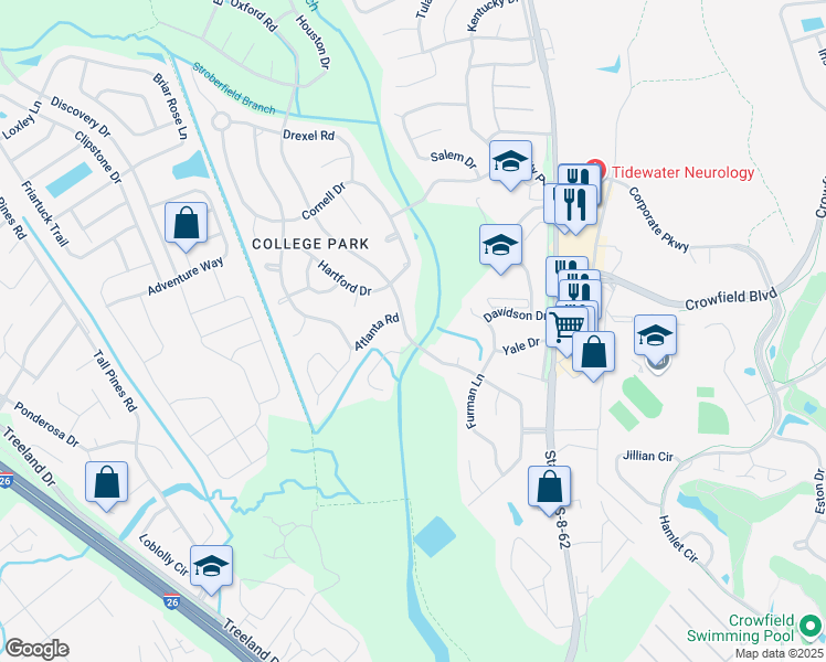 map of restaurants, bars, coffee shops, grocery stores, and more near 354 Oxford Road in Ladson